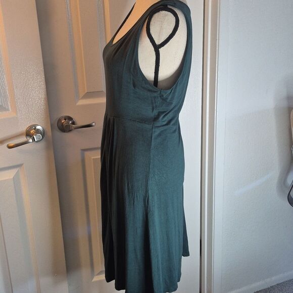 Women's Casual Simple Dark Green Tank Dress w Pockets sz 1X - Picture 5 of 8